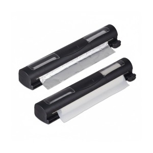 Relaxdays Folienschneider 2er Set Kunststoff Metall Schwarz Magnetisch Variabel Einstellbar 5 cm x 37 cm x 8 cm 0.23 kg