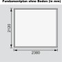 Fundamentplan des Karibu Holz-Gartenhauses Raala, Maße 238x213 cm.