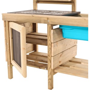 TP Toys Kinderspielküche Deluxe aus Holz mit Herdplatten, Spüle und Zubehör.