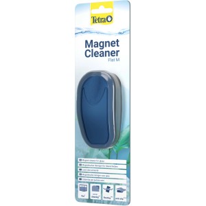 Tetra Magnet Cleaner Flat M, Aquarium Scheibenreiniger für Glas bis 6mm, blau/grau.