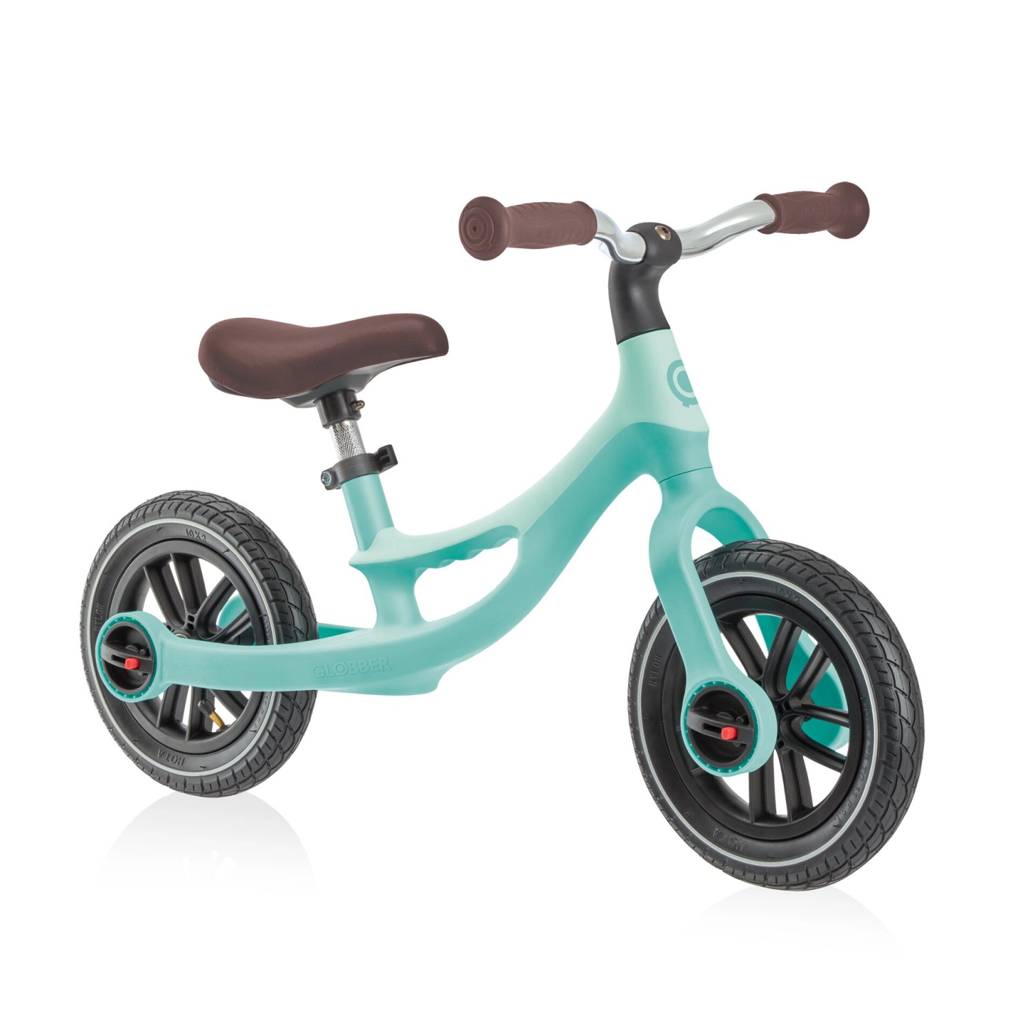 Globber Go Bike Elite Air Laufrad für Kinder 10 Zoll Luftbereifung Sattel Höhenverstellbar Mint