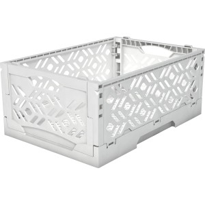 Weiße Klappbox Mini (3,1 l) für Aufbewahrung, robust und platzsparend.
