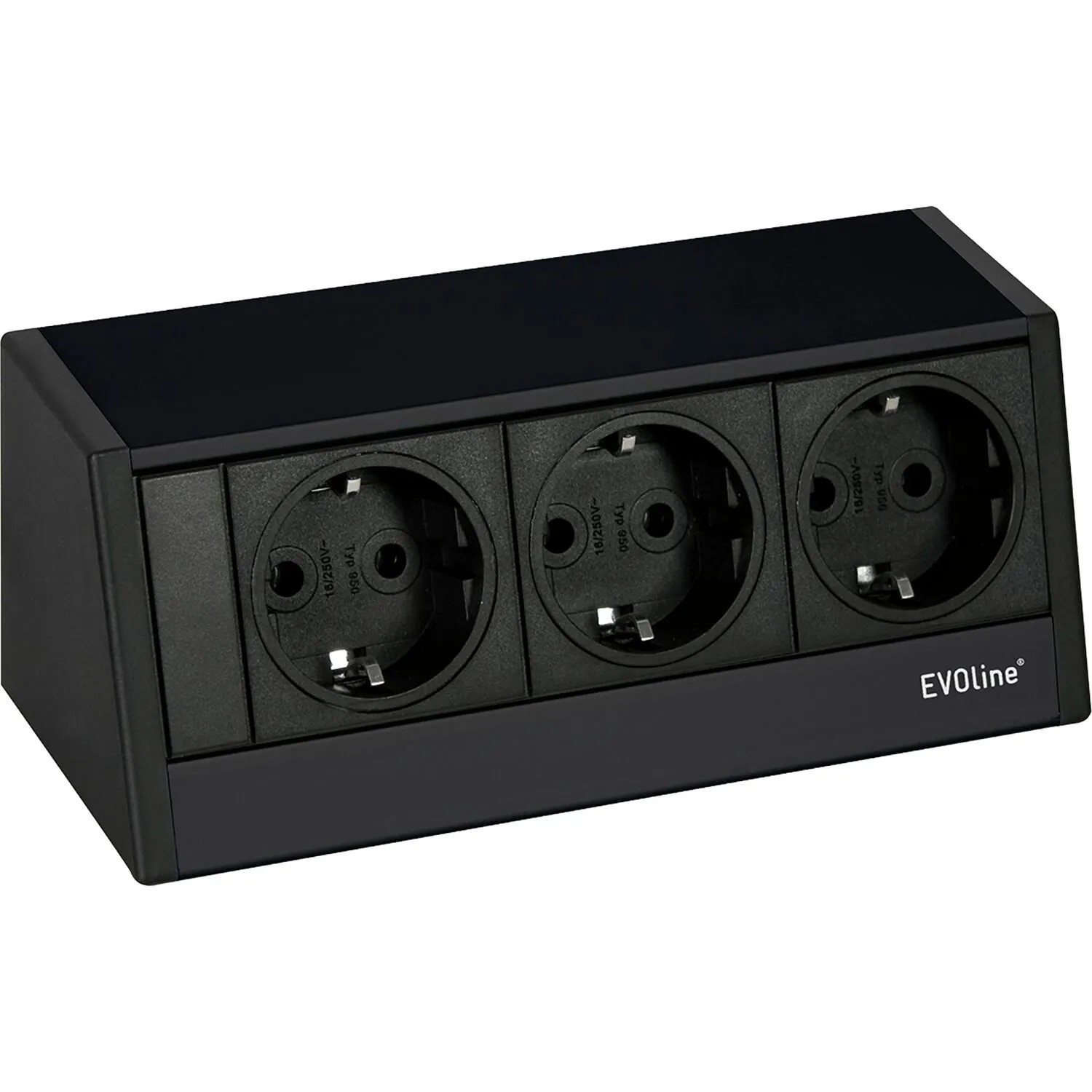 Evoline R-Dock Steckdosenelement R-Dock 3-Fach Schuko 3.600 W Schwarz