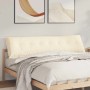 Cremefarbenes vidaXL Rückenkissen aus Cordstoff, 200x50 cm, mit Knöpfen als bequeme Rückenlehne auf einem Bett.