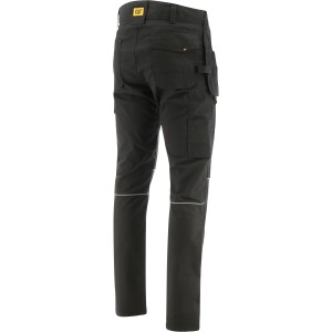Schwarze Cat Bundhose Trade Pockets 32x30 für Herren, mit Taschen und reflektierenden Details.