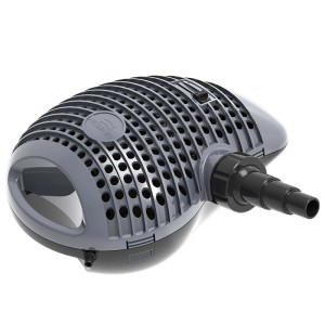 Heissner Aqua Craft Eco 10.000 Teichpumpe für Filter und Bachläufe, graues Gehäuse mit Schlauchanschluss.