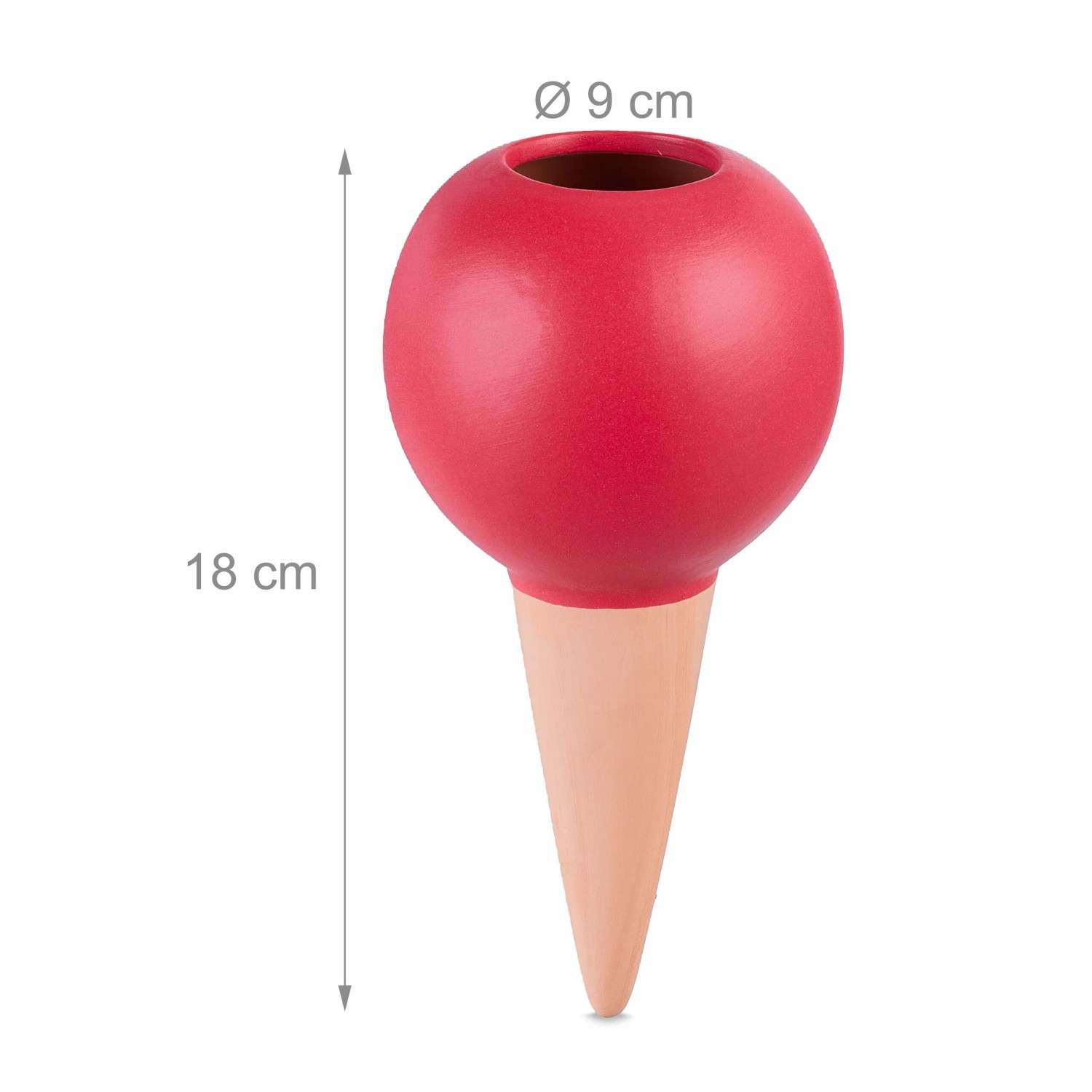 Relaxdays Tonkegel 4er Set Ton Bunt Selbstbewässernd 18 cm x 9 cm 210 g_4