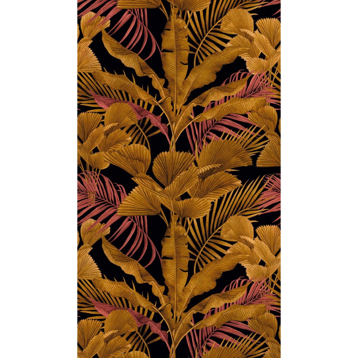 PROFHOME 391853-GU Fototapete Dschungel Schwarz Gold Rosa Violett 1,59 m x 2,8 m