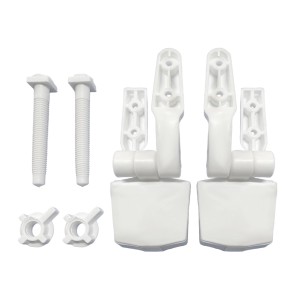 MSV WC-Sitz Scharniere aus Kunststoff, weiß, zur einfachen Montage von Toilettensitzen.