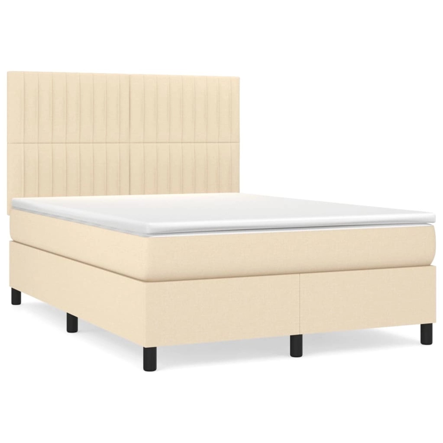 vidaXL Boxspringbett mit Matratze Creme 140x190 cm Stoff 3141934 günstig online kaufen