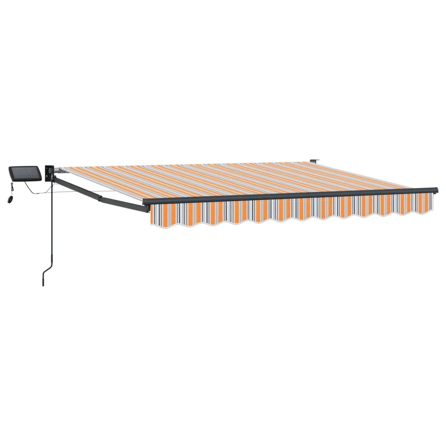 vidaXL Manuelle Gelenkarmmarkise mit LEDs Blau und Orange 3 x 2,5 m 3419427
