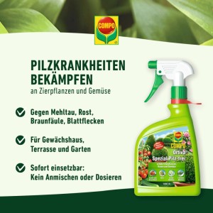 Compo Ortiva Spezial Pilz-frei AF, 1000ml Flasche mit Sprühkopf, zur Bekämpfung von Pilzkrankheiten.