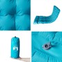 vidaXL selbstaufblasende Isomatte blau mit Kissen, Details und Packtasche.