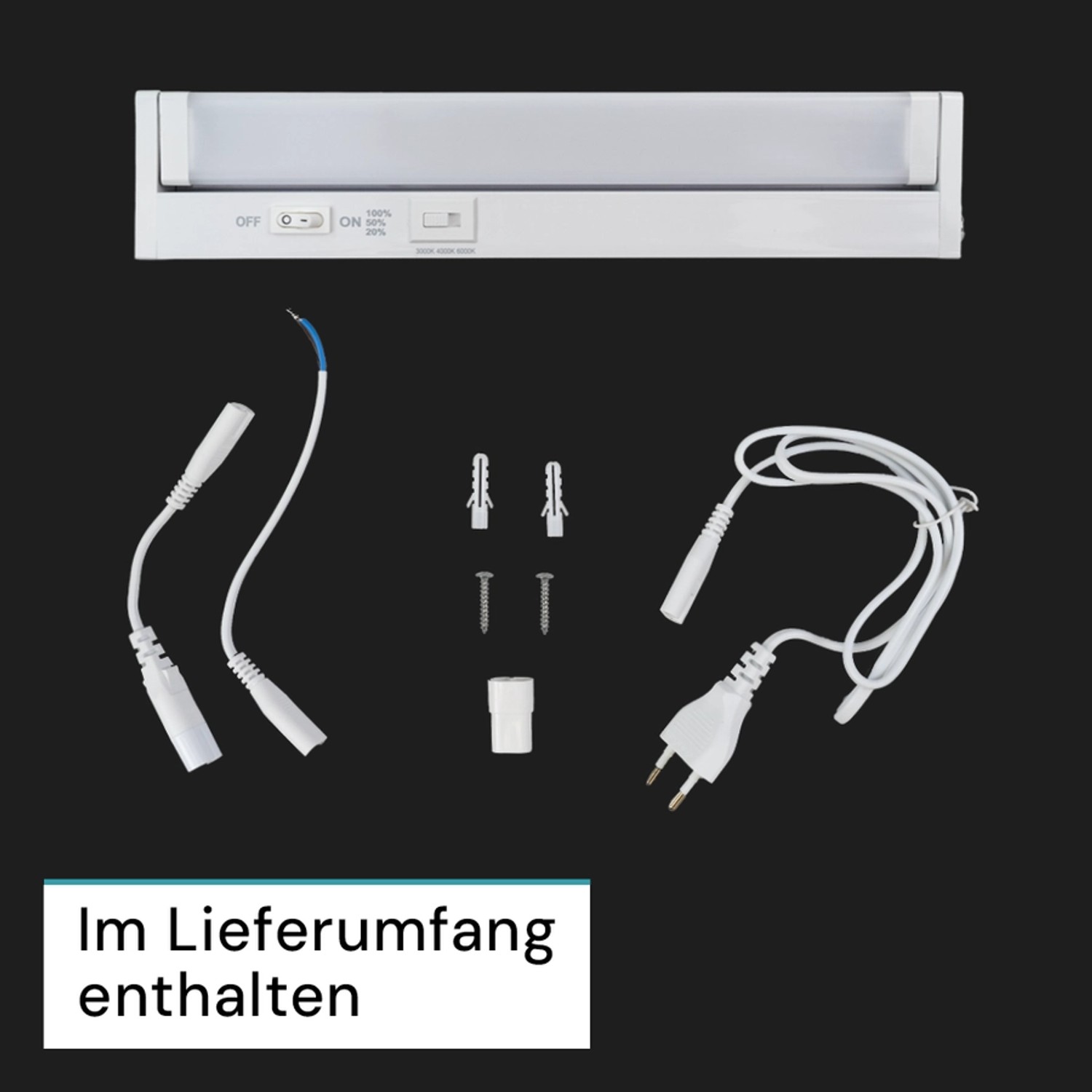 LUXULA LED Unterbauleuchte 30cm CCT Dimmbar Schwenkbare Schrankleuchte Warm- Kaltweiß 3000-6000K Erweiterbar Küchenbeleuchtung 4W Weiß_8