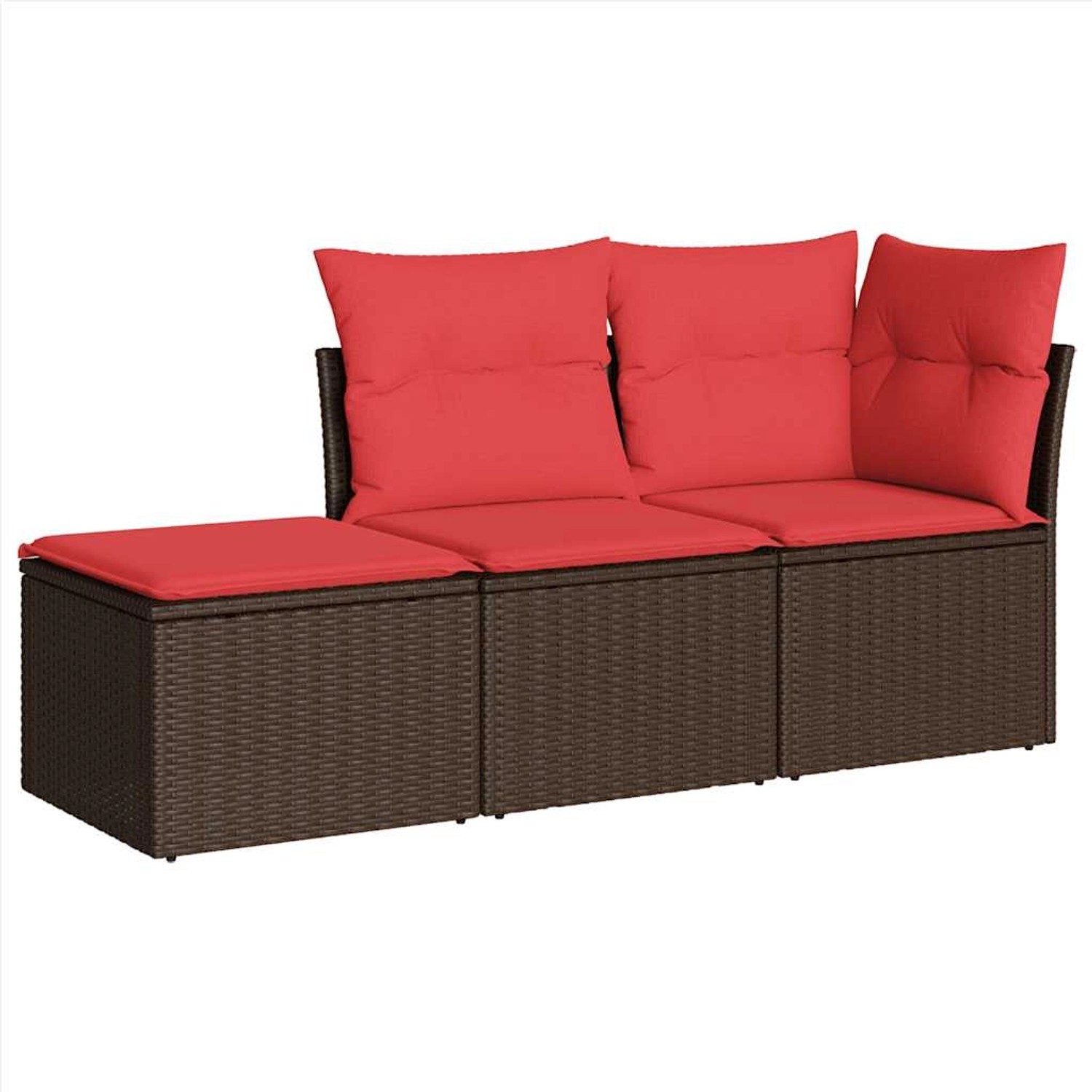vidaXL 3-Tlg Garten-Sofagarnitur mit Kissen Braun Poly Rattan 3217474 günstig online kaufen