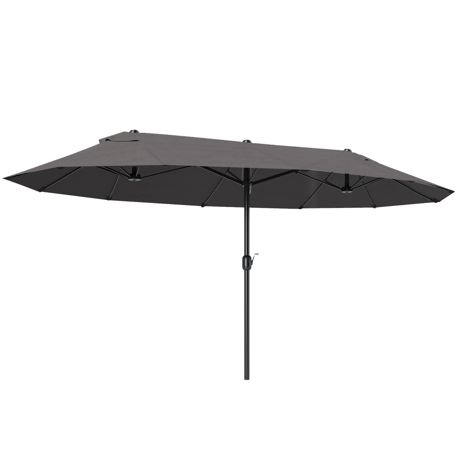 Furnicato Doppelsonnenschirm 455x265 Cm Uv Schutz Windfest Grau