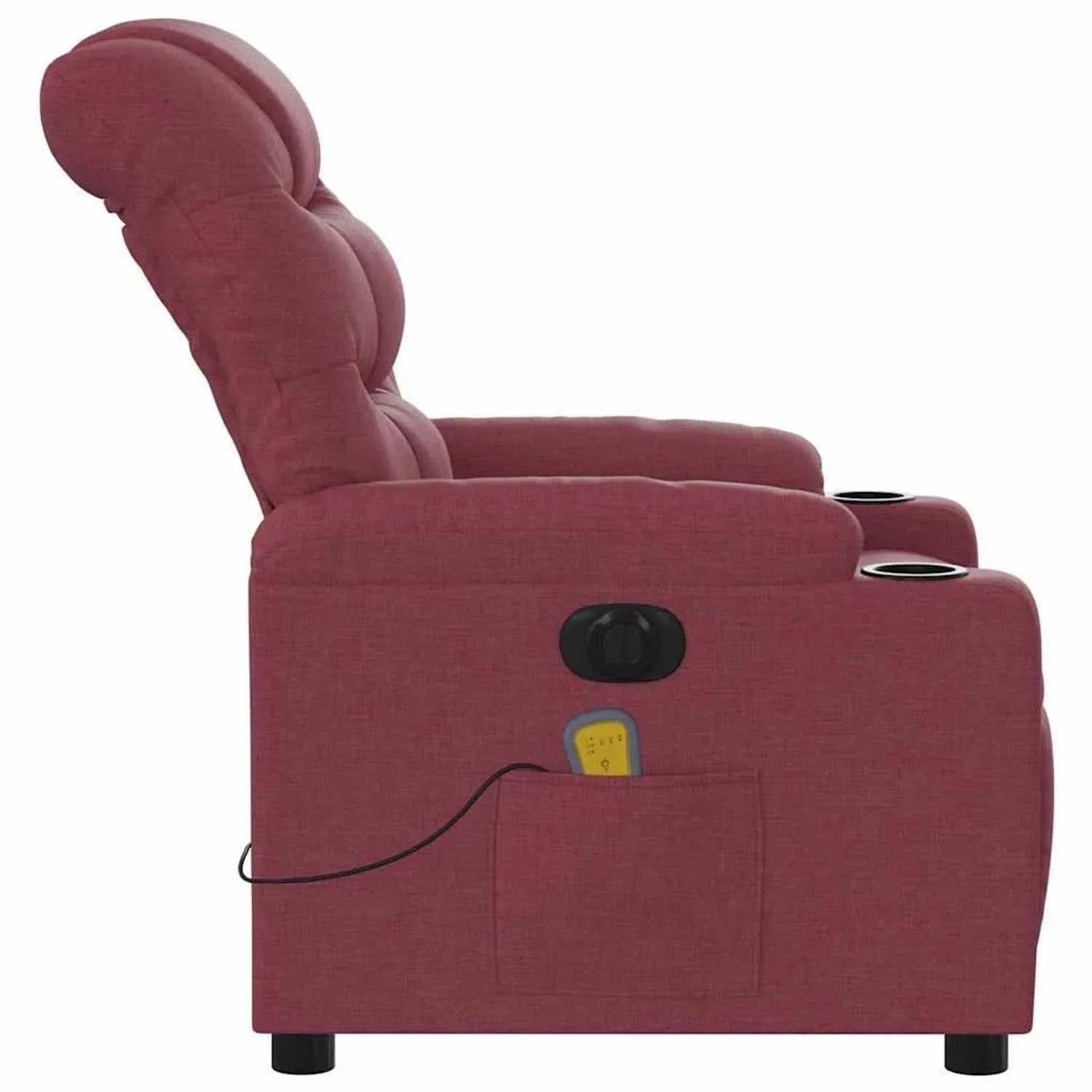 vidaXL Massagesessel Elektrisch Weinrot Stoff 3206639_10
