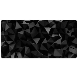 Schwarze Tulup Schreibtischunterlage 100x50 cm mit abstraktem Dreiecksmuster.