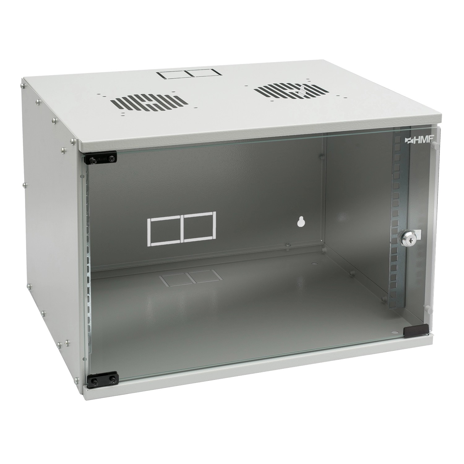 HMF 65707-07 Serverschrank Netzwerkschrank 7HE Unmontiert 19 Zoll Rack Lichtgrau