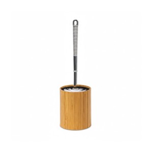 Relaxdays WC-Bürstenhalter Bambus mit Kunststoffeinsatz 33 cm x 10,4 cm x 10,4 cm 0,3 kg