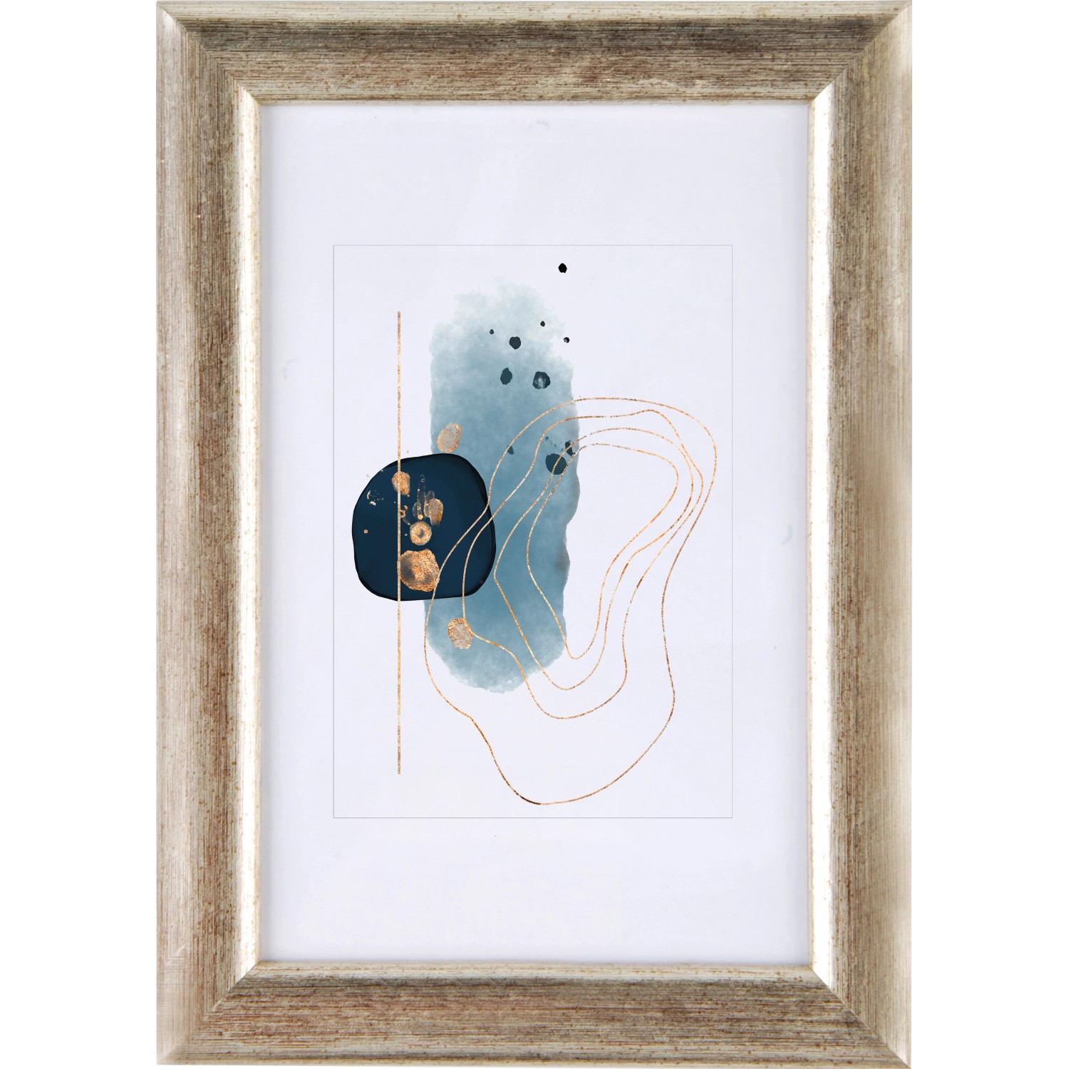 Holz-Bilderrahmen Silber/Gold 10 cm x 15 cm