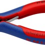Knipex Elektronik-Seitenschneider, 115mm, mit rot-blauen Mehrkomponenten-Hüllen.