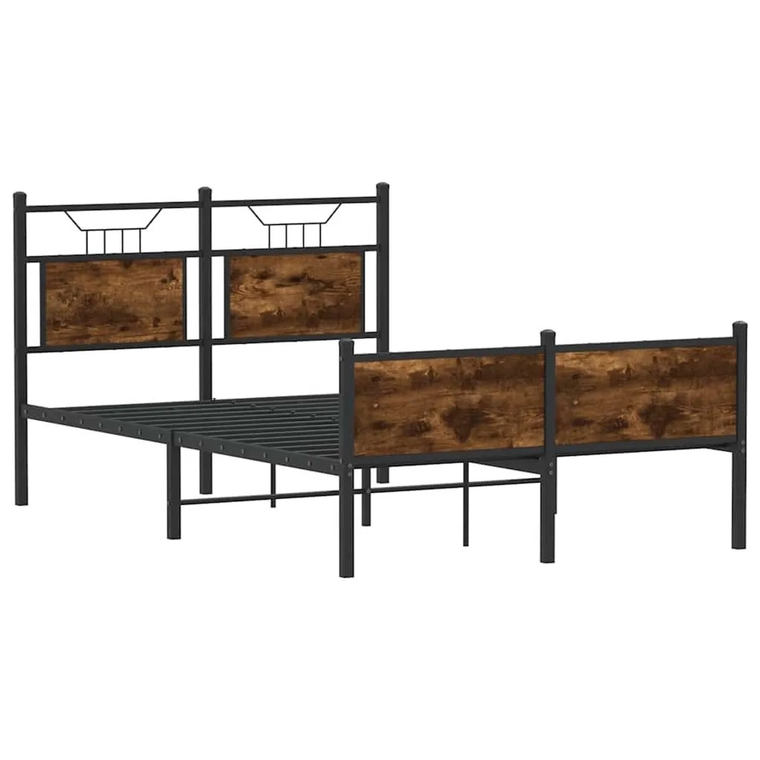 vidaXL Bettgestell Ohne Matratze Räuchereiche 120x190 cm Holzwerkstoff 4106 günstig online kaufen