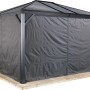 Sojag Vorhang-Set für Ventura Pavillon 10x14, grau, mit geschlossenem Vorhang an allen Seiten.