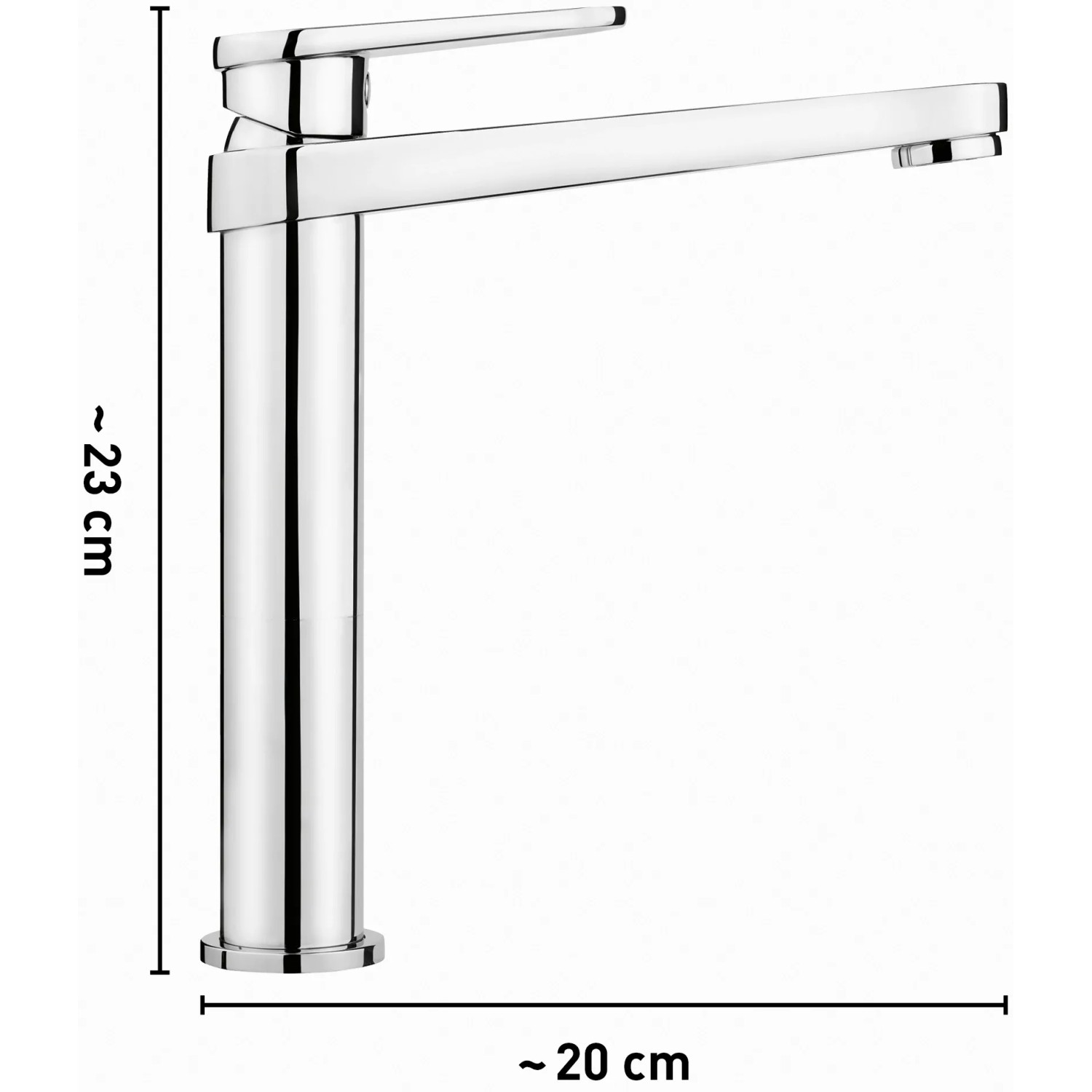 baliv Waschtischarmatur WT-191 Chrom, hohe Armatur für Waschbecken, Aufsatzwaschbecken.