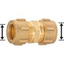 Klemmring-Verschraubung aus Messing, Ø 15 mm, für Sanitär- und Heizungsinstallationen.