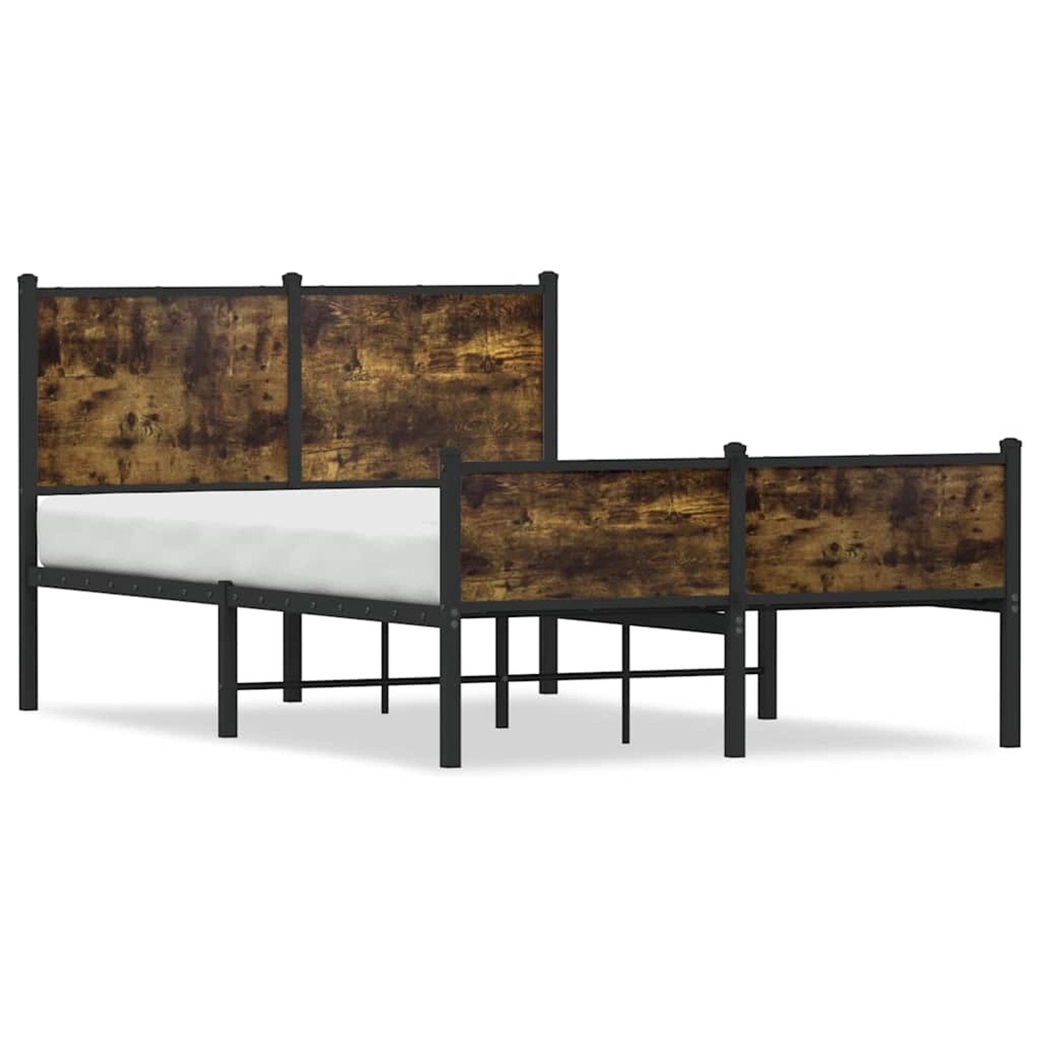 vidaXL Metallbett ohne Matratze Räuchereiche 120x200 cm 4007848 günstig online kaufen