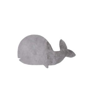 Grauer MeGusta Kinderteppich in Walform, 114x66 cm. Kurzflor Teppich mit Kindermotiv.