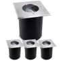 4er Set SSC-LUXon Juavi Bodeneinbaustrahler, eckig, silber, IP67, schwenkbar, ohne Leuchtmittel.