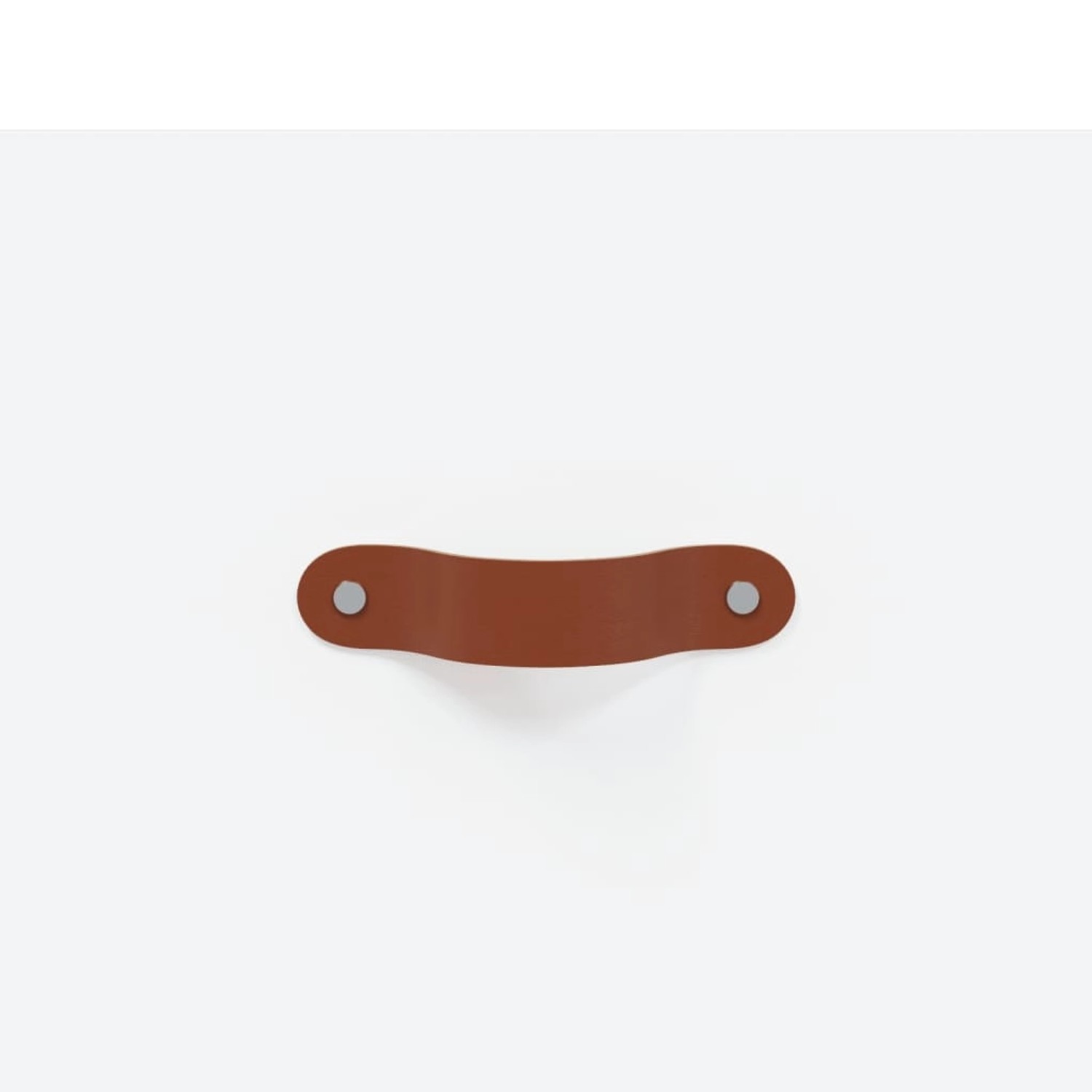 Detailaufnahme Griff aus Kunstleder für vidaXL Nachttisch, braun.