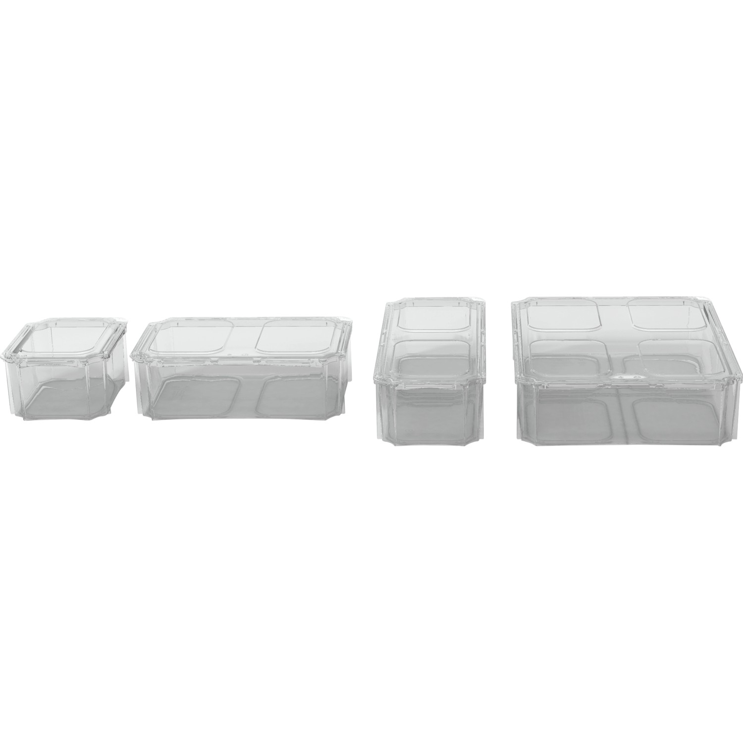 Eurobox-System Einsatzkästen, transparent, verschiedene Größen für 60x40 cm Boxen.