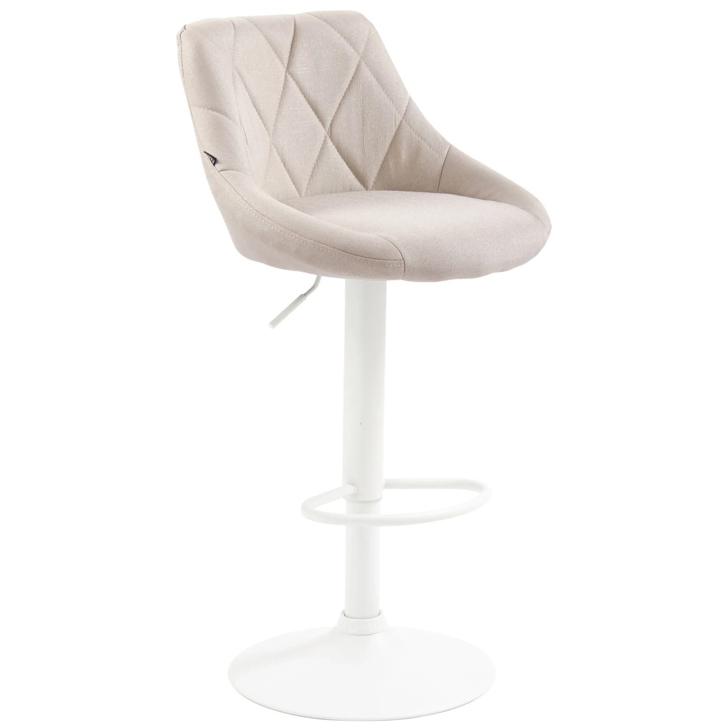 CLP Barhocker Lazio Stoff Creme/Weiß