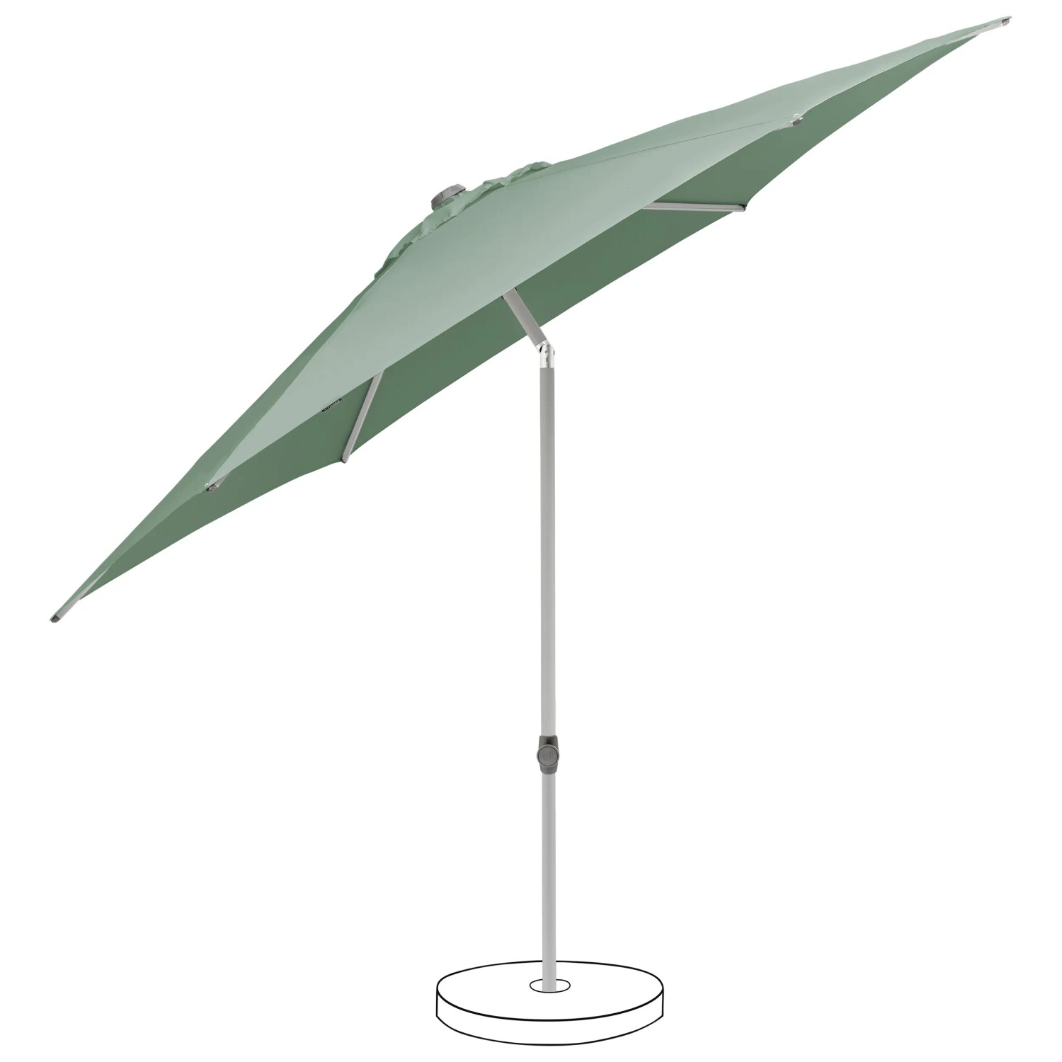 Suncomfort Marktschirm Green mit Neigungsfunktion für flexiblen Sonnenschutz.