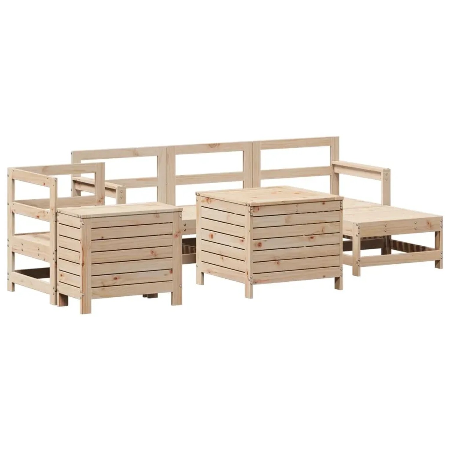 vidaXL 7-Tlg Garten-Sofagarnitur Massivholz Kiefer 3250544 günstig online kaufen