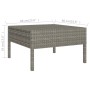 Grauer vidaXL Gartenmöbel-Tisch aus Rattan, Teil eines 12-tlg. Lounge-Sets.