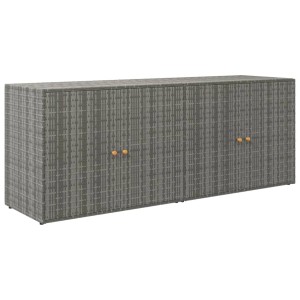 Grauer vidaXL Gartenschrank aus Polyrattan, 198x55,5x80 cm, ideal zur Aufbewahrung im Garten.