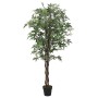 Künstlicher Ahornbaum, 150 cm hoch, mit 504 grünen Blättern im schwarzen Topf.