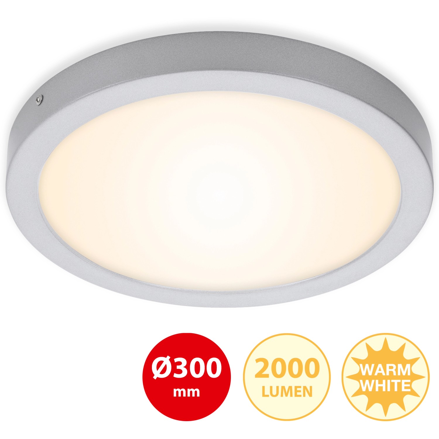 Briloner LED-Decken- & Wandlampe Fire Chrom Matt 3,2 cm x 30 cm