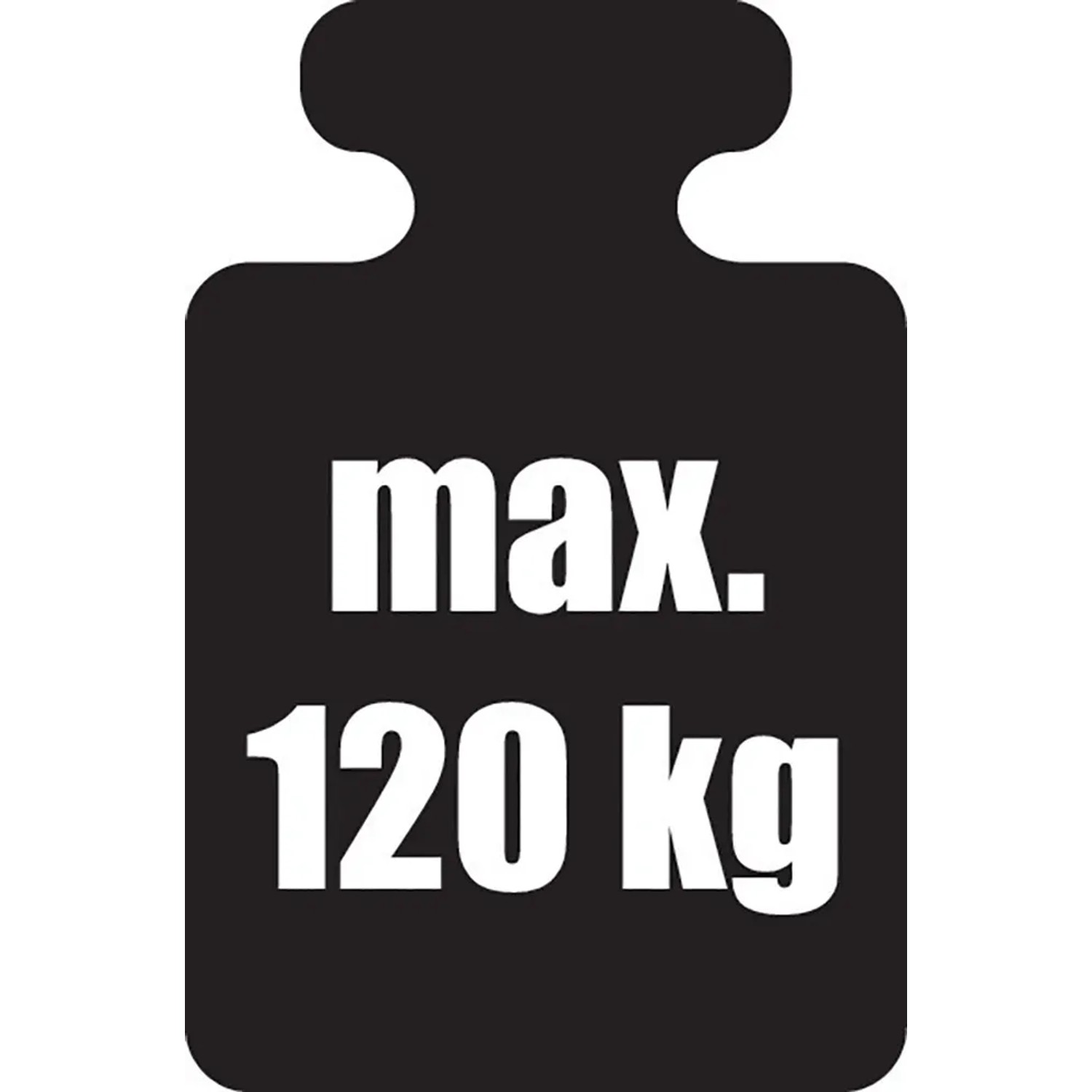 Symbol für max. Belastbarkeit 120 kg der Wenko Wäschetruhe Bambusa.