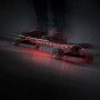 Skateboard mit rotem Paulmann LED-Strip Mobil, 2 x 80 cm, für dekorative Beleuchtung.