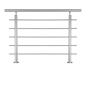 Treba Geländer-Set AB6, 150 cm, Aluminium eloxiert, zur Bodenmontage mit Edelstahlstangen.