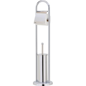 baliv WC-Bürstengarnitur ST-6960 mit Papierhalter, verchromt und freistehend.