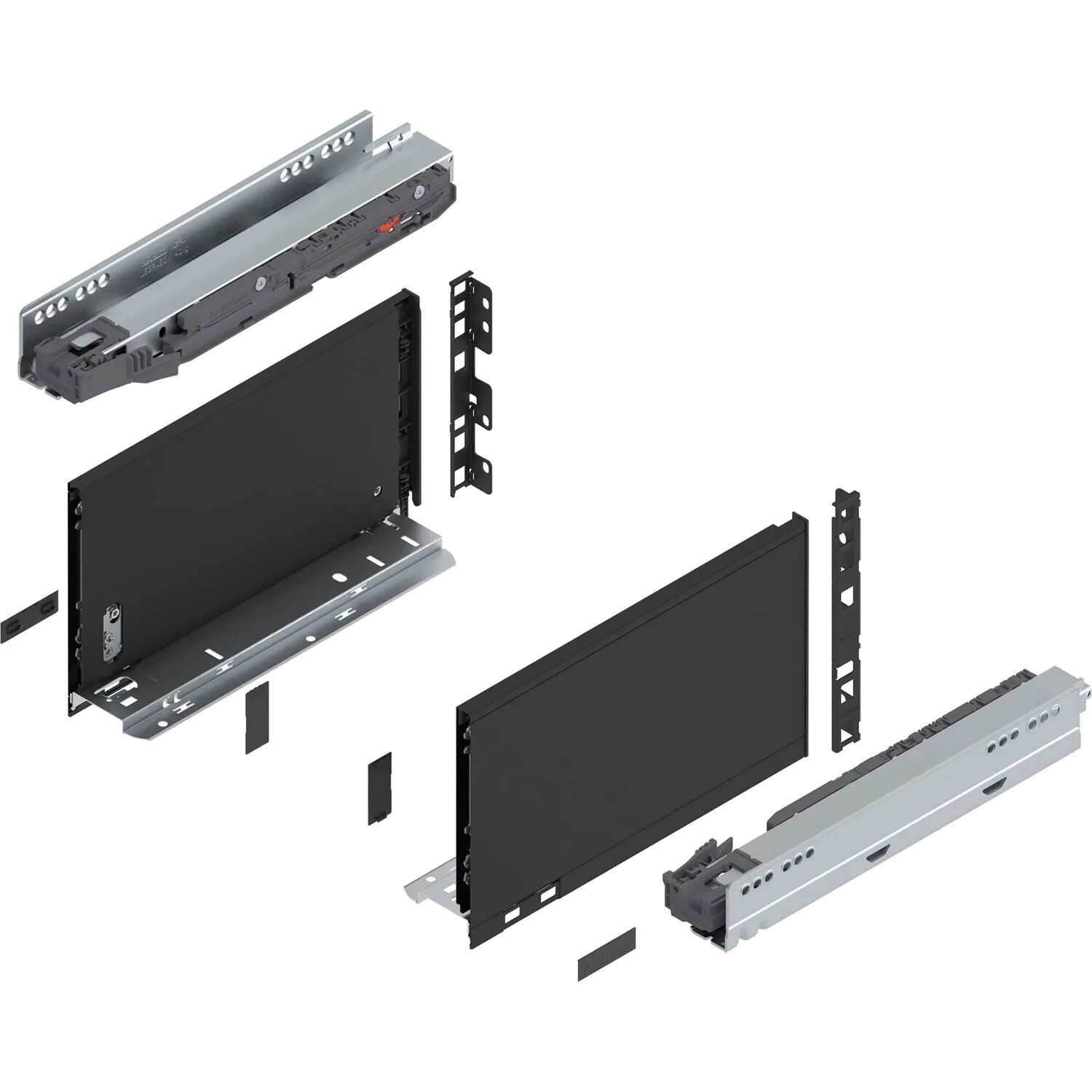 Blum Legrabox Pure Set Höhe C Tip-On Vollauszug 300 mm 40 kg Carbonschwarz 1 Paar