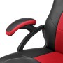 Detailaufnahme: Roter Juskys Racing Schreibtischstuhl Montreal, Armlehne mit Polsterung.