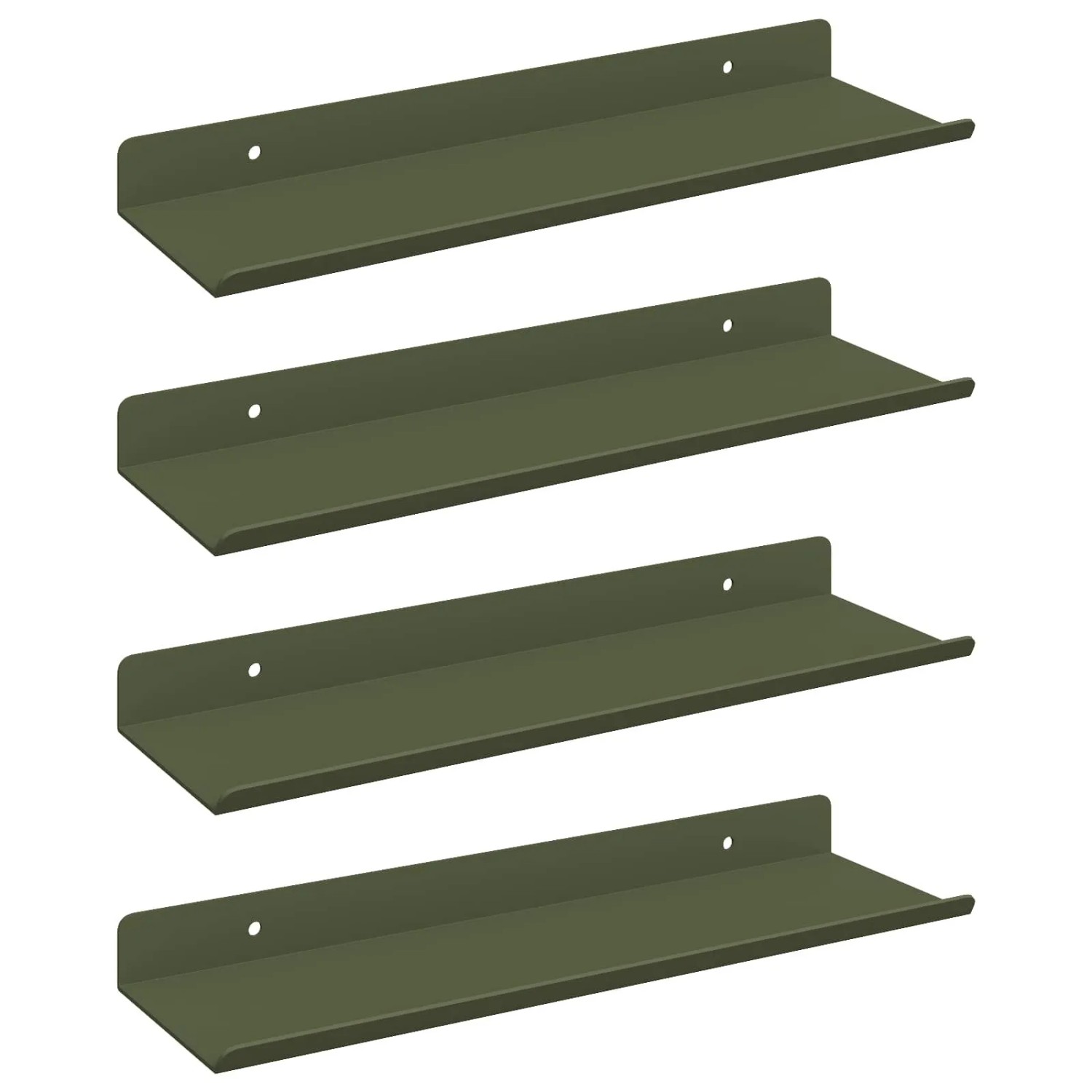 vidaXL Schwebendes Regal 4 Stk Olive Grün 30 x 9 x 2,5 cm Stahl 8003945
