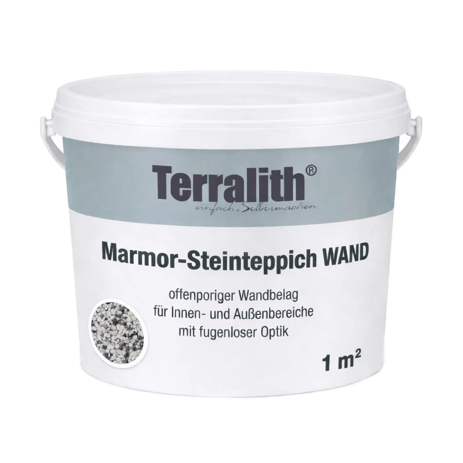 Terralith Metallic Steinteppich Wand Metallic Mix 300 für 1 m²